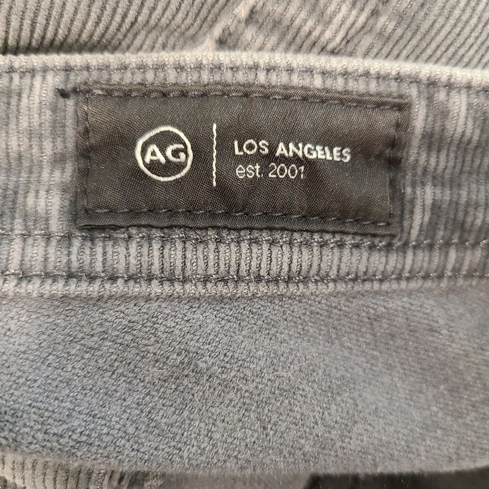 AG Adriano Goldschmied Everett Slim Straight Charcoal Corduroy Pants